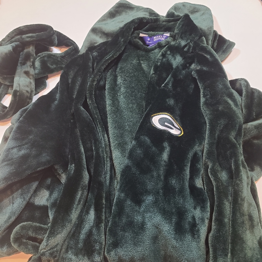 AA Northwest Green Green Bay Packers Robe with Tie in Size L/XL